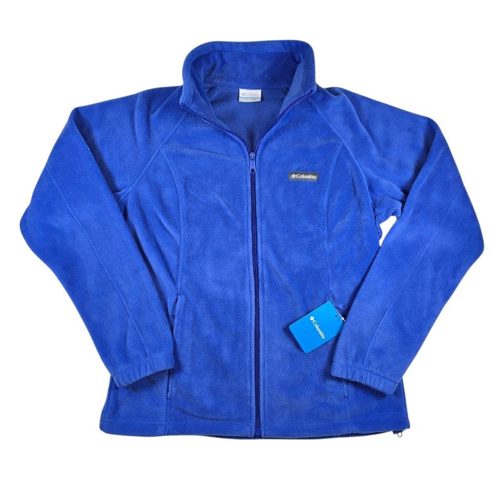 Columbia Benton Springs Blue Full Zip Cozy Fleece Jacket Womens Large WL6439-410